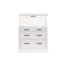 Modern Wood Drop-Lid Secretary Desk, Fully Assembled, White