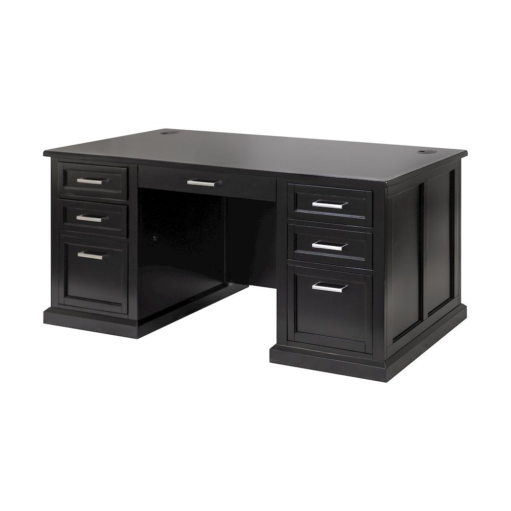 Modern Wood Double Pedestal Executive Desk, Writing Table, Office Desk