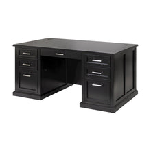 Modern Wood Double Pedestal Executive Desk, Writing Table, Office Desk