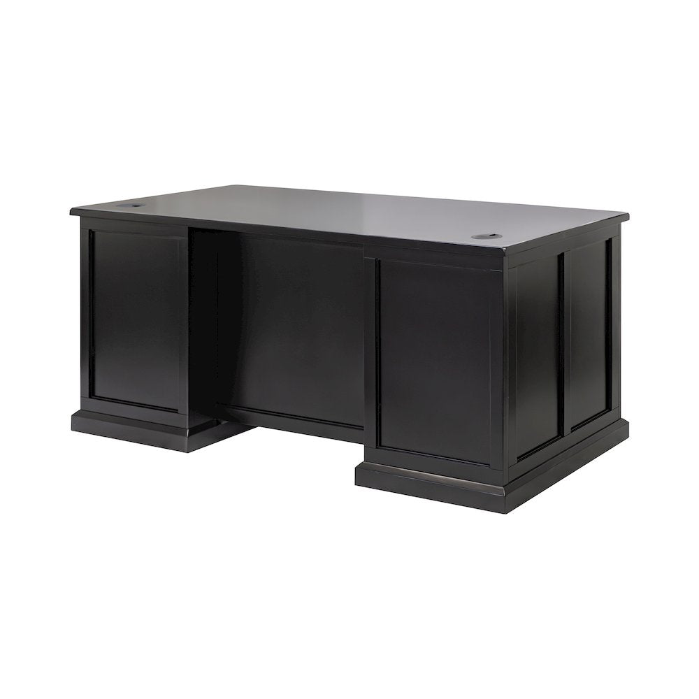 Modern Wood Double Pedestal Executive Desk, Writing Table, Office Desk