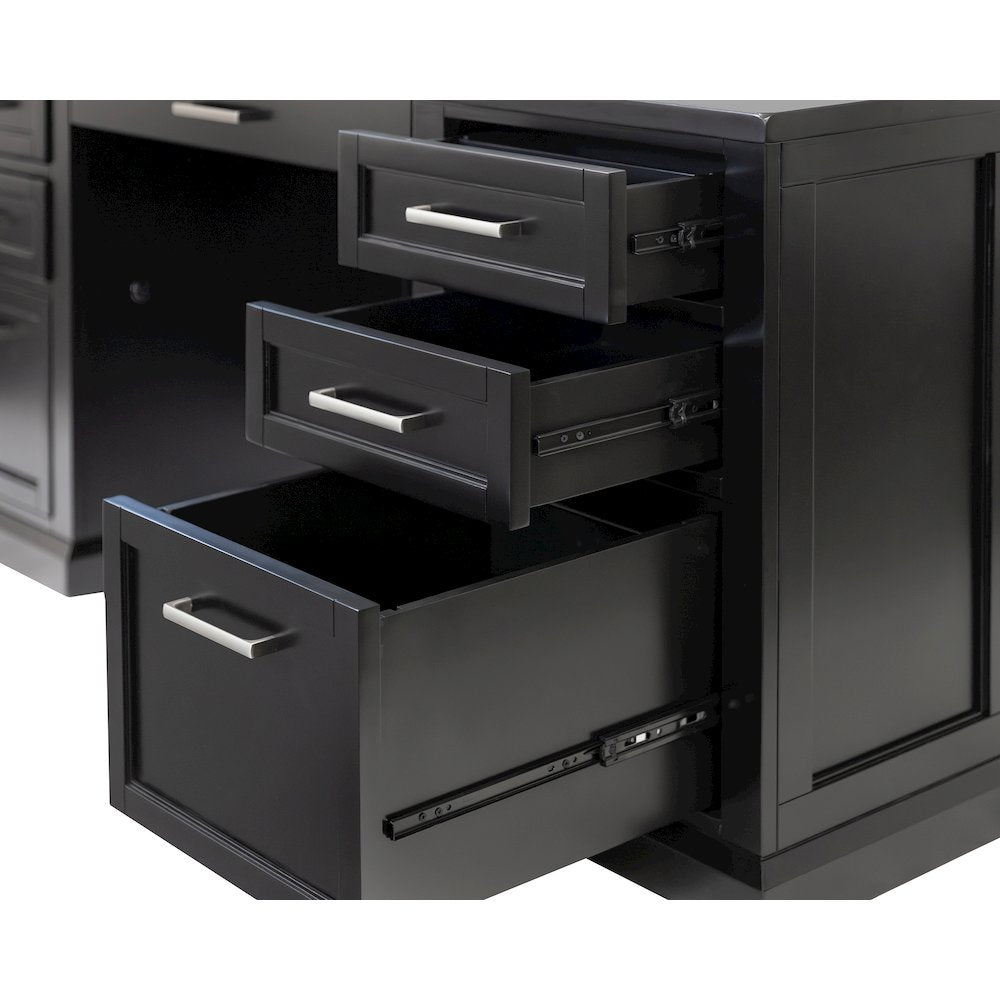 Modern Wood Double Pedestal Executive Desk, Writing Table, Office Desk