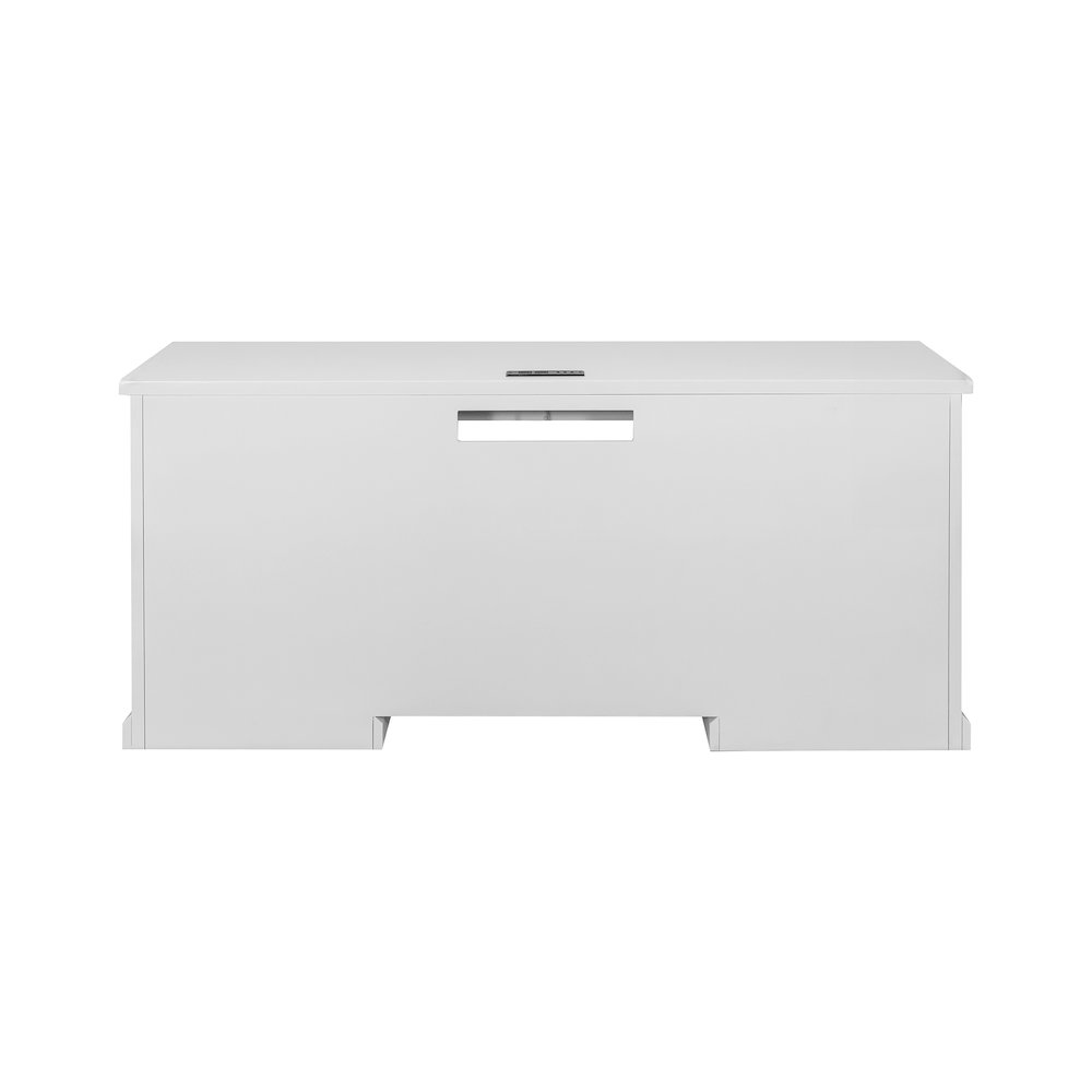 Modern Wood Hutch With Doors and Desk, Storage Hutch and Credenza