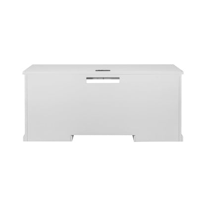 Modern Wood Hutch With Doors and Desk, Storage Hutch and Credenza