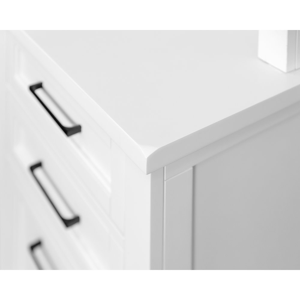 Modern Wood Hutch With Doors and Desk, Storage Hutch and Credenza