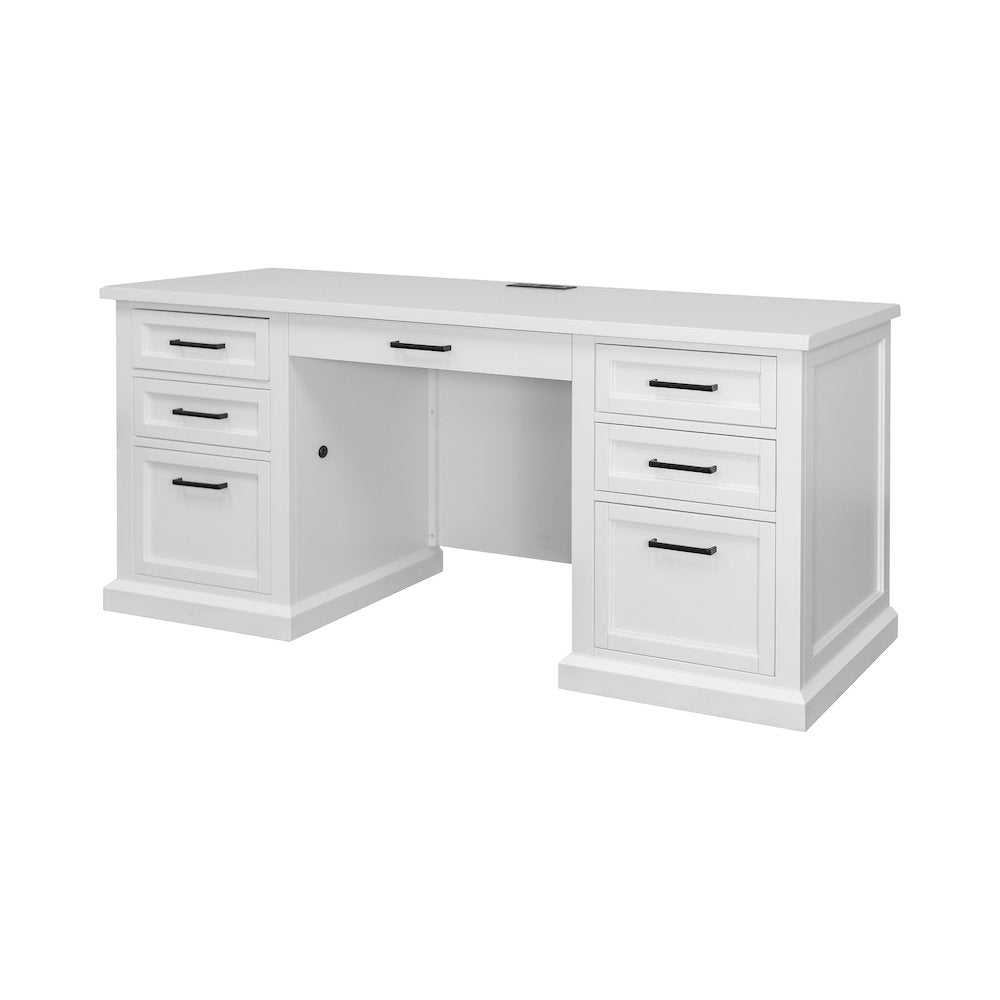Modern Wood Hutch With Doors and Desk, Storage Hutch and Credenza