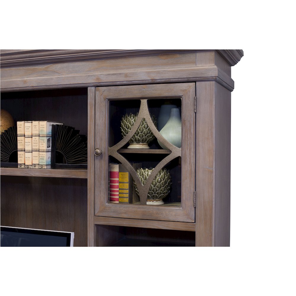 Carson Wood Hutch With Wood Doors, Gray
