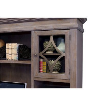 Carson Wood Hutch With Wood Doors, Gray