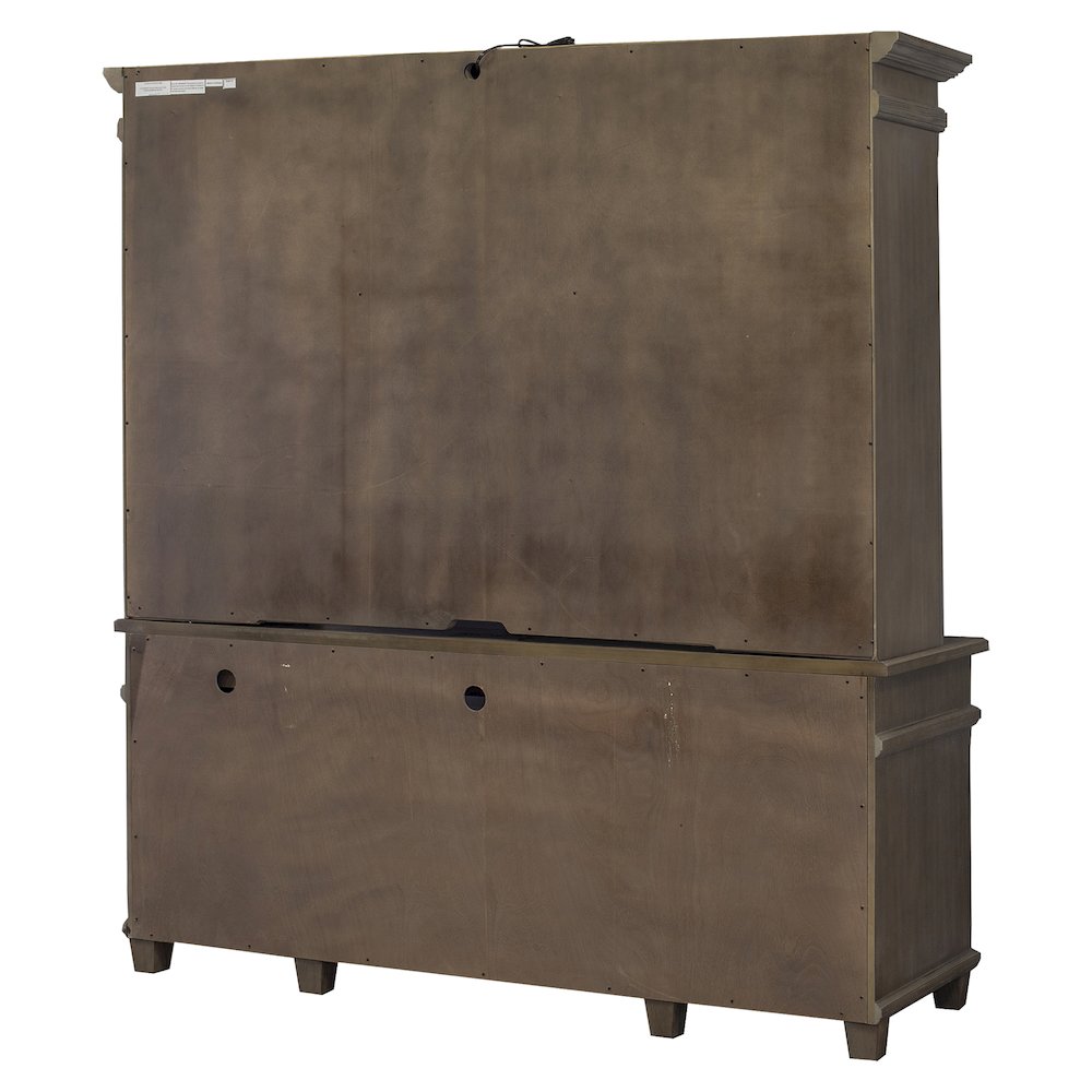 Carson Wood Hutch With Wood Doors, Gray