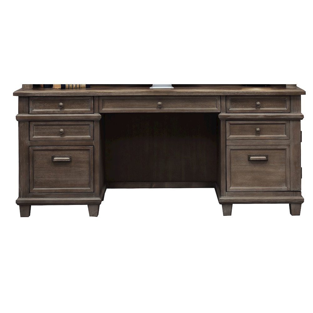 Carson Credenza, Wood Office Desk, Writing Table, Gray