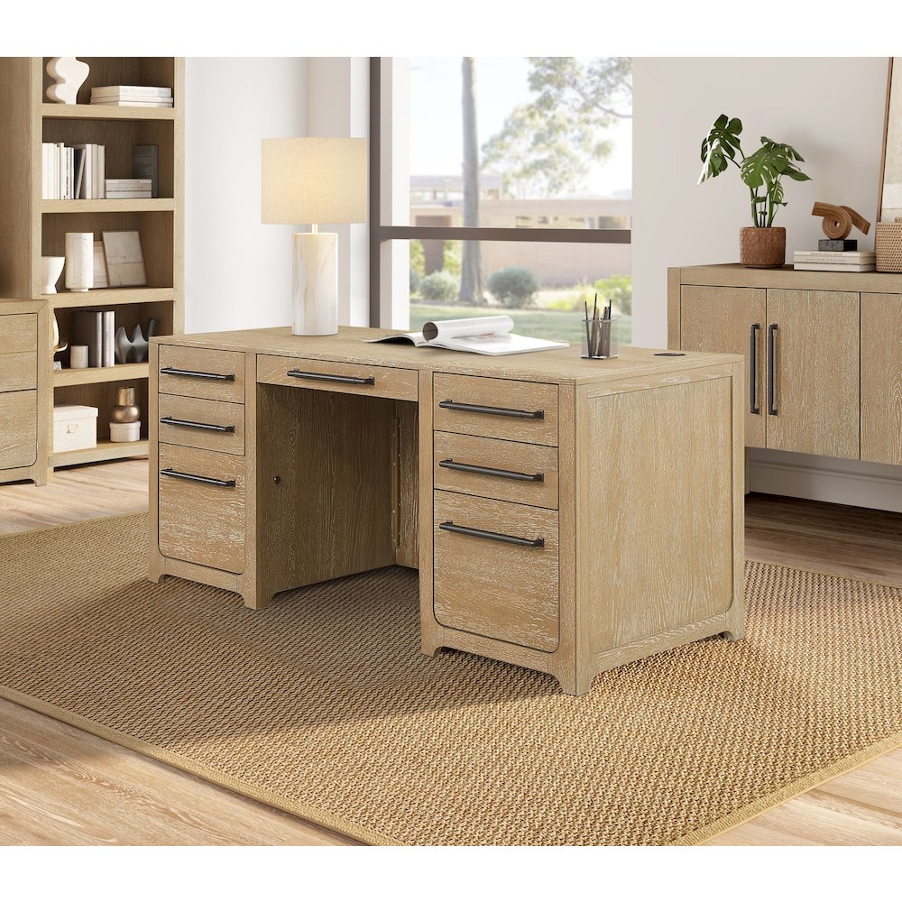 Canyon Drive Wood Double Pedestal Executive Desk
