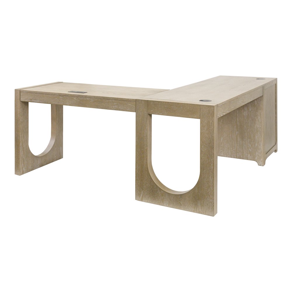 Canyon Drive Wood L-Shape Pedestal Desk with RHF Open Return