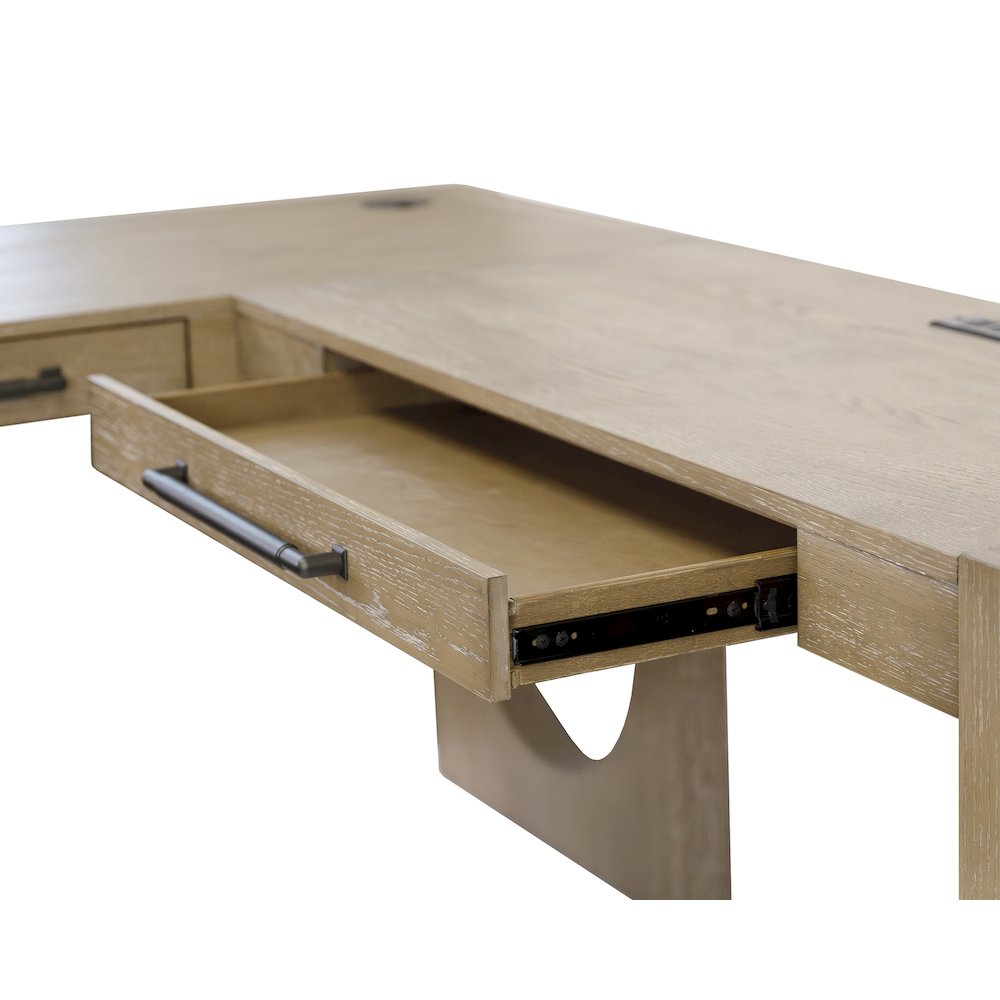 Canyon Drive Wood L-Shape Pedestal Desk with RHF Open Return