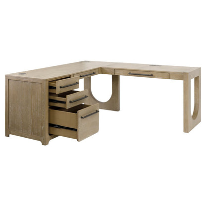 Canyon Drive Wood L-Shape Pedestal Desk with RHF Open Return