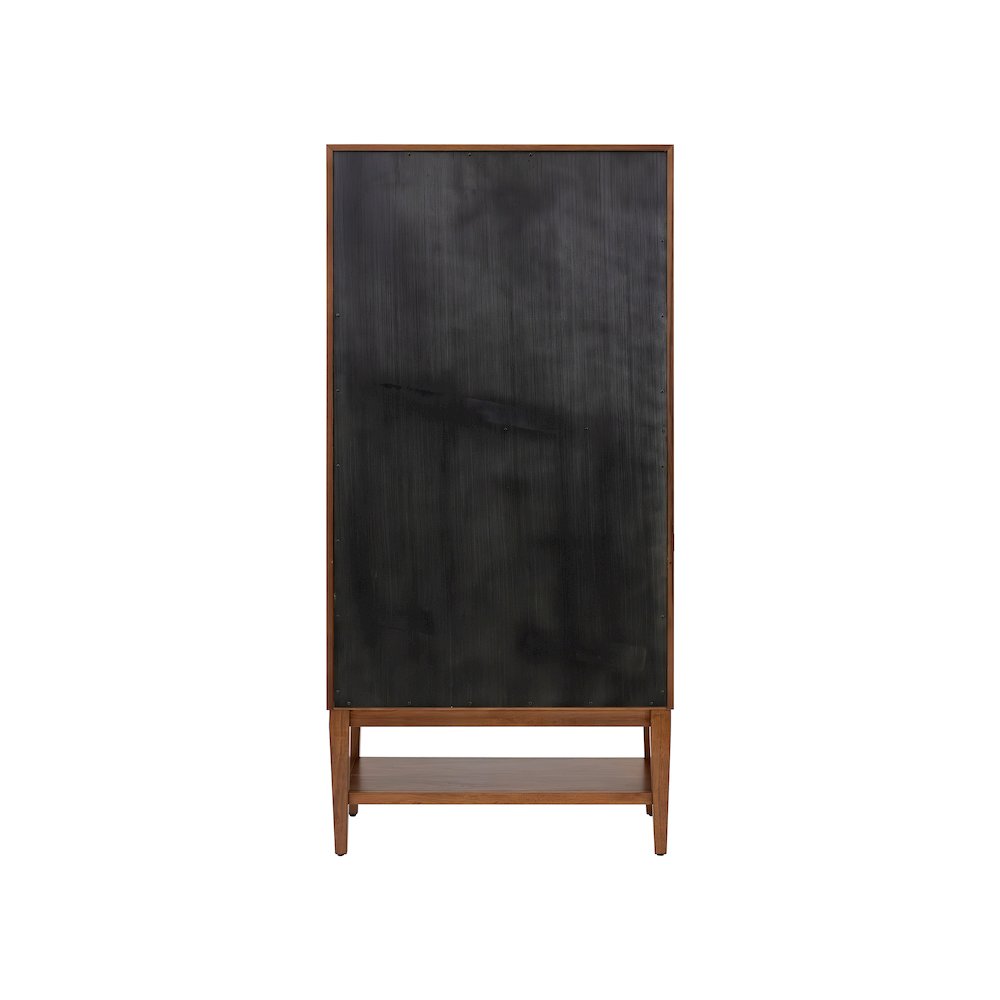 Mid-Century Modern Wood Dining Display Cabinet, Kitchen Storage, Bookcase, Brown