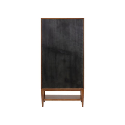 Mid-Century Modern Wood Dining Display Cabinet, Kitchen Storage, Bookcase, Brown