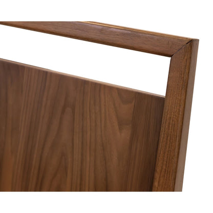 Two Wood Mid-Century Modern Kitchen Table Chairs, Dining Seats, Brown