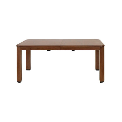 Mid-Century Modern Wood Kitchen Dining Table with Six Chairs, Brown