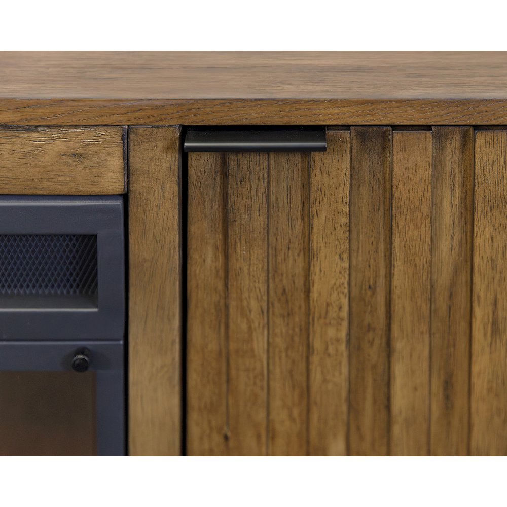 Delray 81 " Fireplace Console, Fully Assembed, Brown