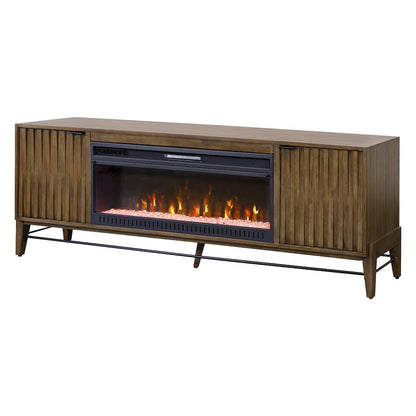 Delray 81 " Fireplace Console, Fully Assembed, Brown