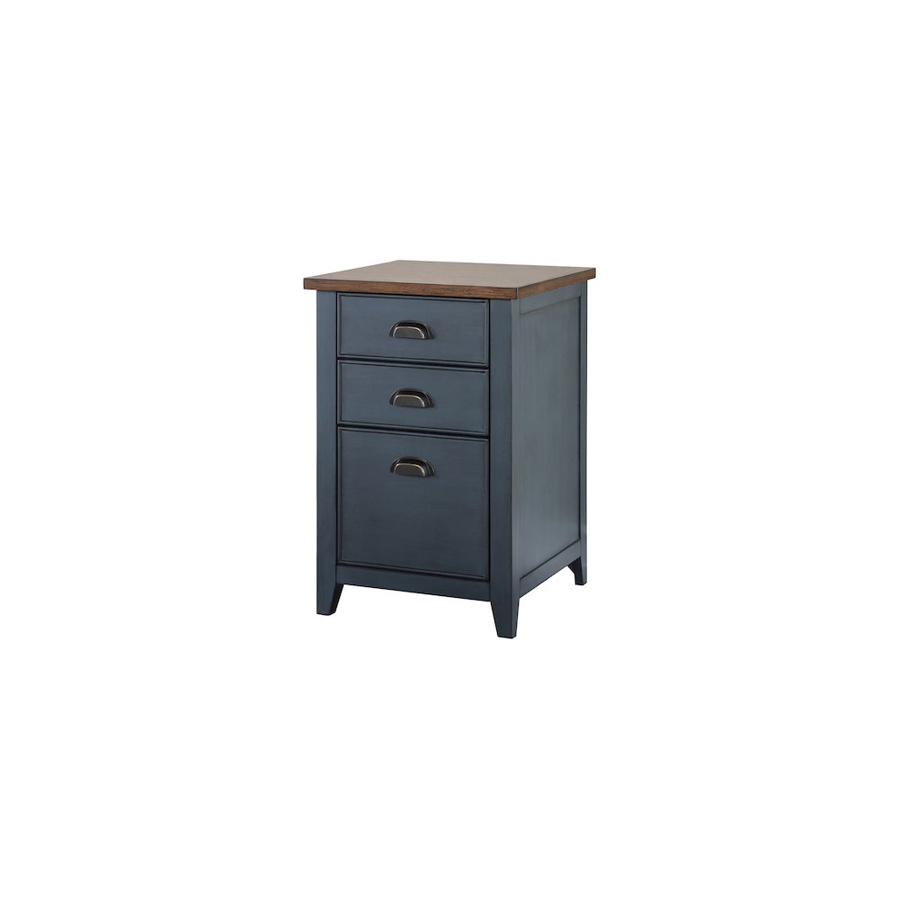 Fairmont Farmhouse Three Drawer Wood File Cabinet, Blue