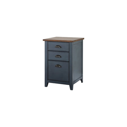 Fairmont Farmhouse Three Drawer Wood File Cabinet, Blue