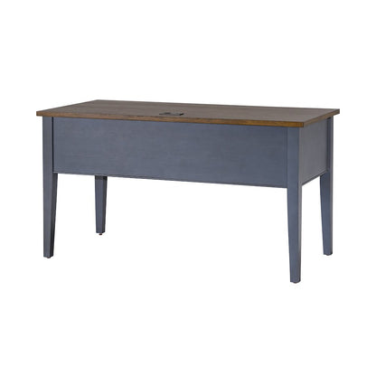 Fairmont Farmhouse Half Pedestal Executive Desk, Blue