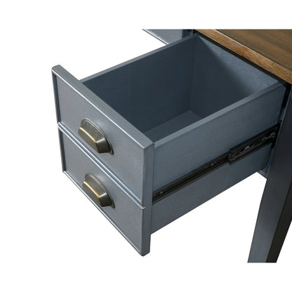 Fairmont Farmhouse Half Pedestal Executive Desk, Blue