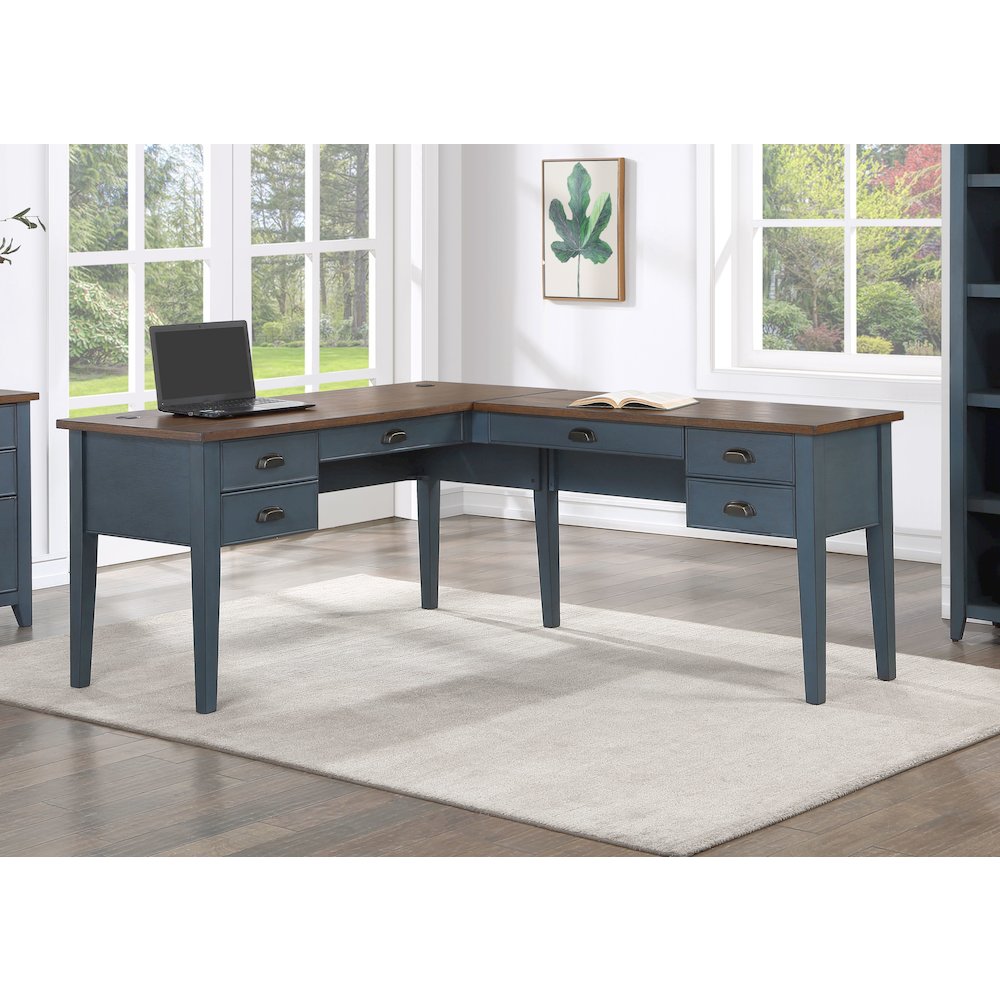 Fairmont Wood Half-Pedestal Writing Desk and Return