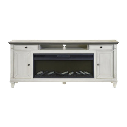 Hartford Fireplace Console 76 " Fully Assembled, White