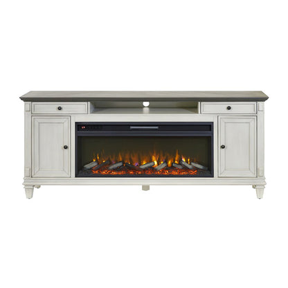 Hartford Fireplace Console 76 " Fully Assembled, White