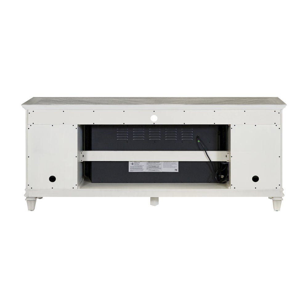 Hartford Fireplace Console 76 " Fully Assembled, White