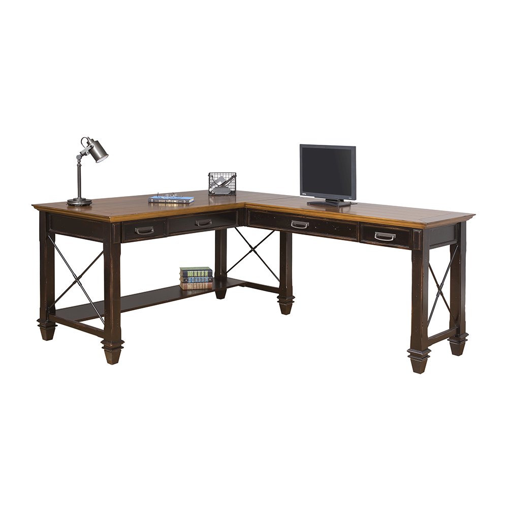 Hartford Wood Open L-Desk and Return, Writing Table and Return
