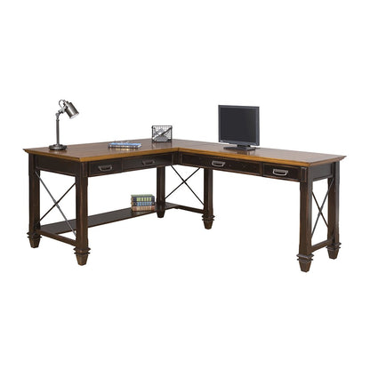 Hartford Wood Open L-Desk and Return, Writing Table and Return