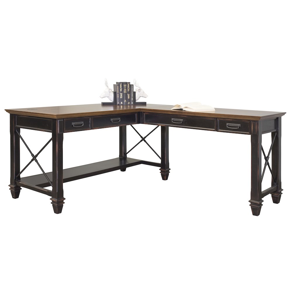 Hartford Wood Open L-Desk and Return, Writing Table and Return