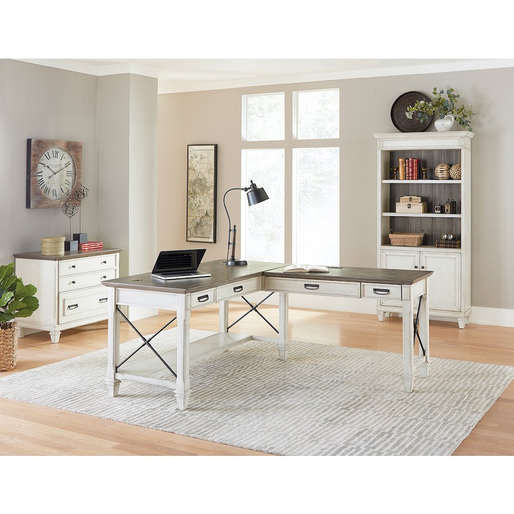 Hartford Wood Bookcase With Doors, White