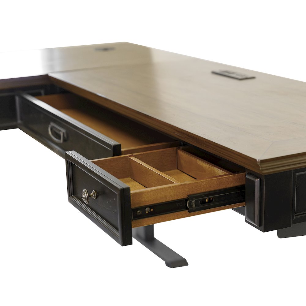 Hartford Electric Sit/Stand L-Desk and Return, Height Adustable
