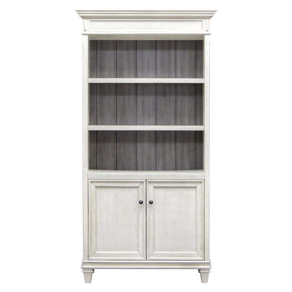 Hartford Wood Bookcase With Doors, White