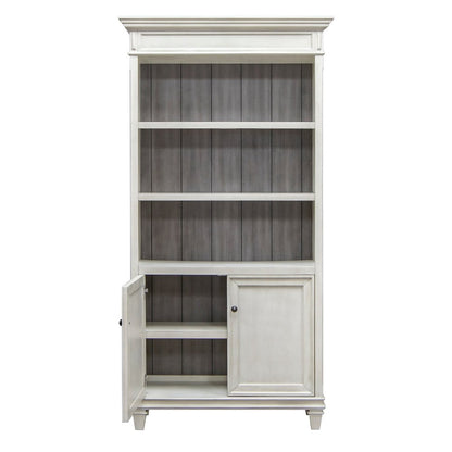 Hartford Wood Bookcase With Doors, White