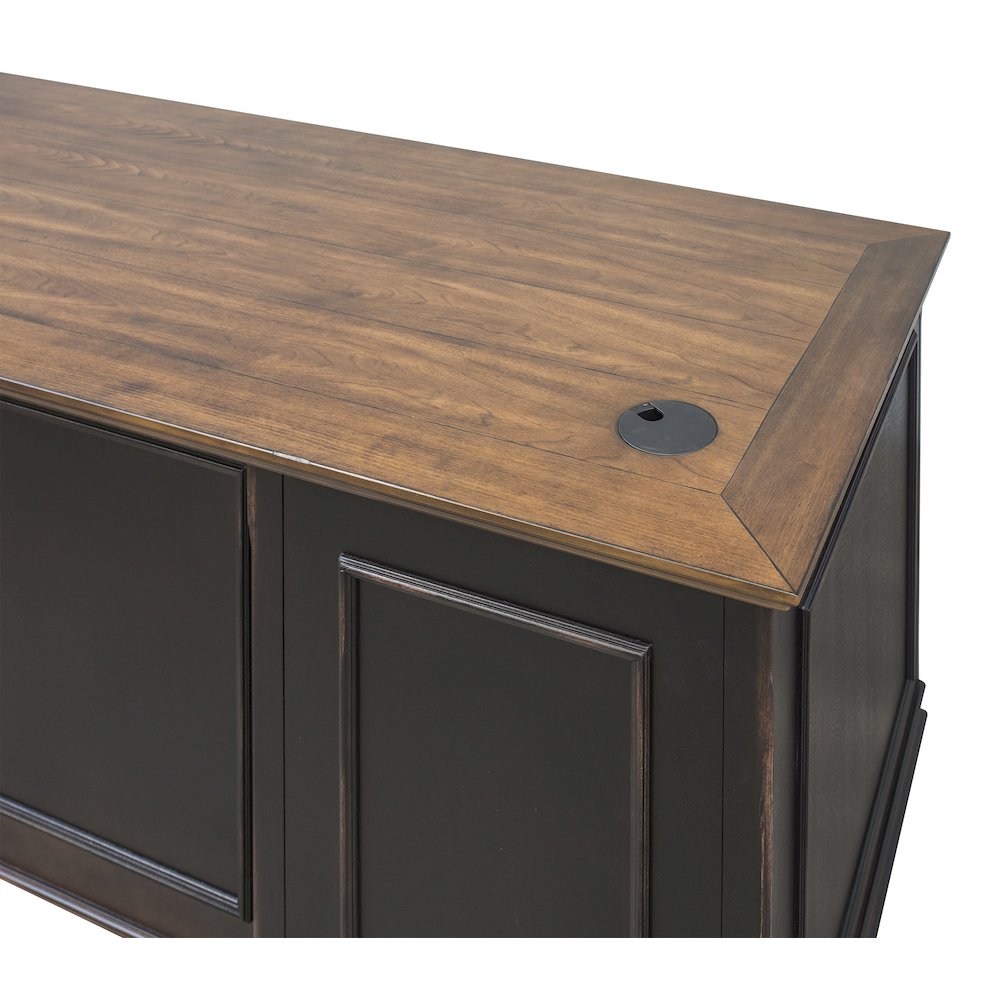 Hartford Wood Double Pedestal Desk, Black