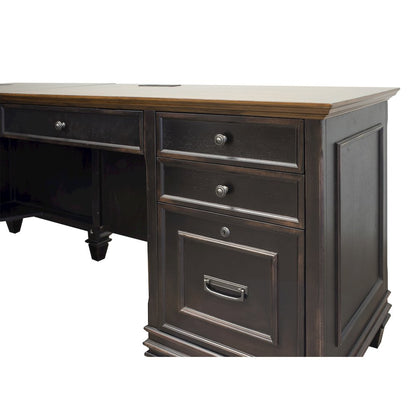 Hartford Wood L-Desk and Return, Brown