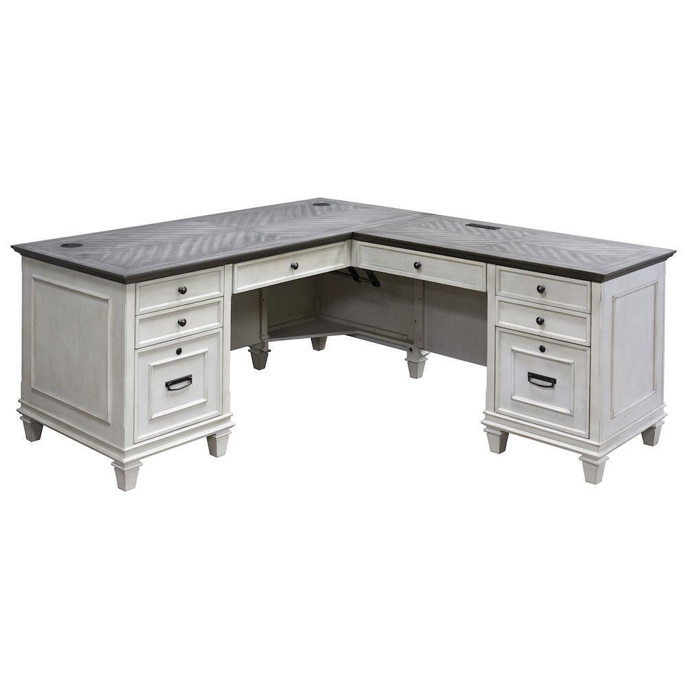 Hartford Wood L-Desk and Return