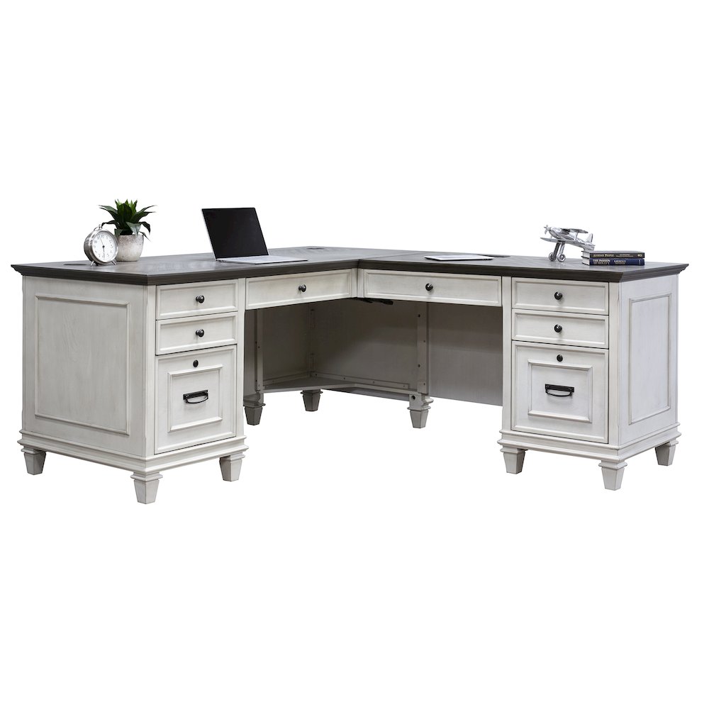 Hartford Wood L-Desk and Return