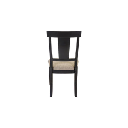 Two Wood Traditional Kitchen Table Chairs, Dining Seats, Black