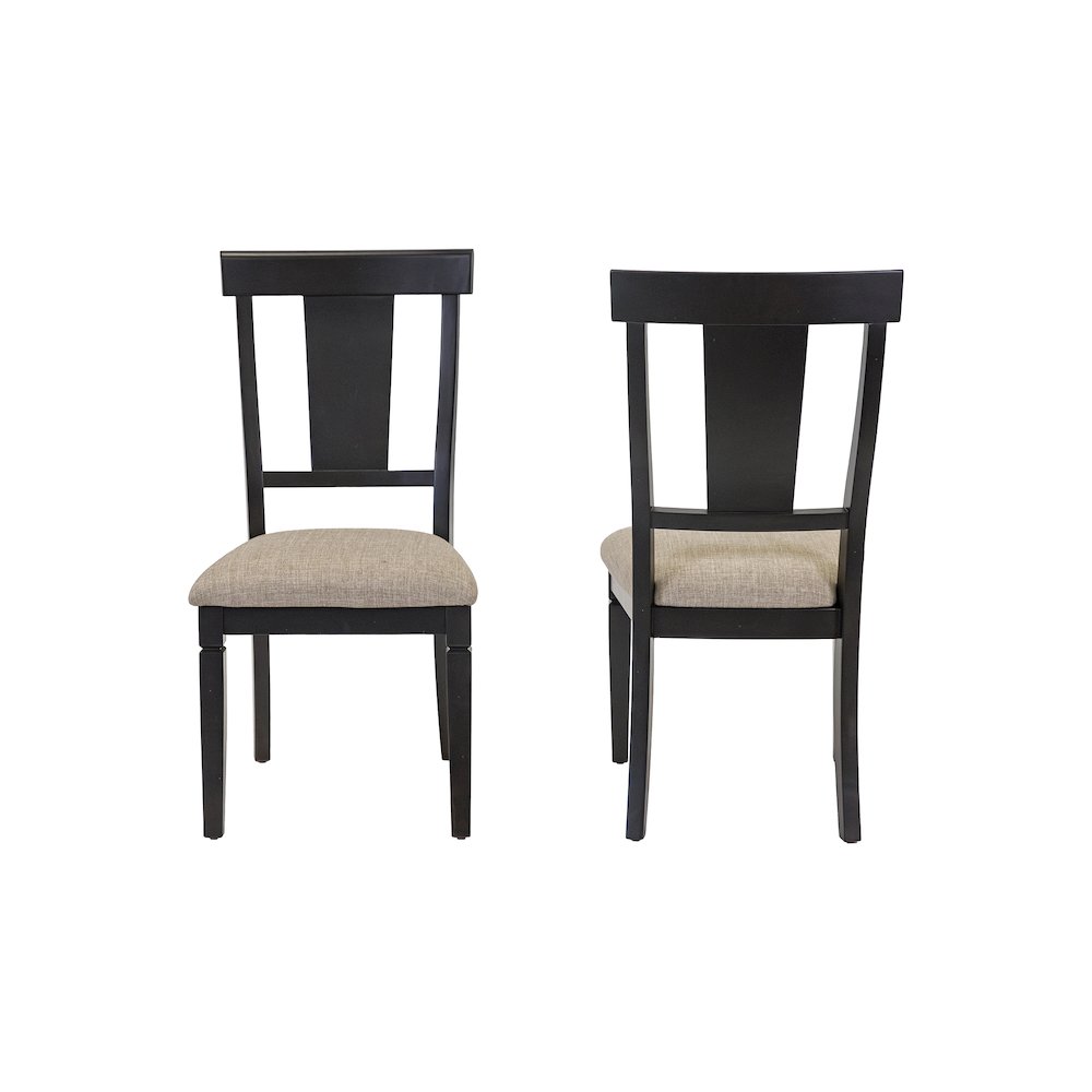Two Wood Traditional Kitchen Table Chairs, Dining Seats, Black