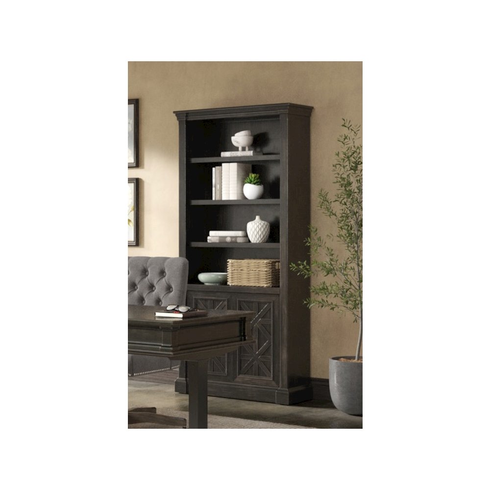 Kingston Wood Bookcase With Doors, Fully Assembled