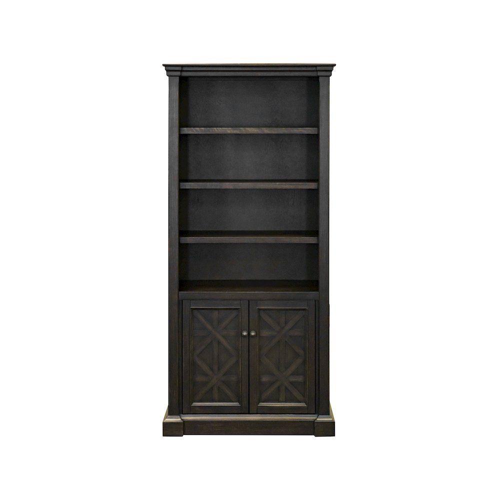 Kingston Wood Bookcase With Doors, Fully Assembled