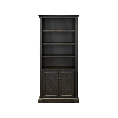 Kingston Wood Bookcase With Doors, Fully Assembled