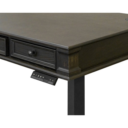 Kingston Wood Electronic Sit/Stand Desk, Dark Brown