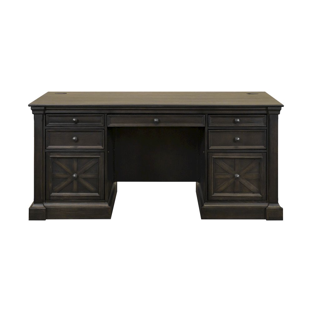 Kingston Wood Double Pedestal Executive Desk, Fully Assembled