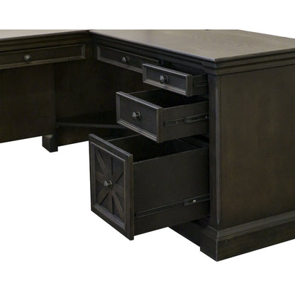 Kingston Wood L-Desk & Return, Writing Table & Return